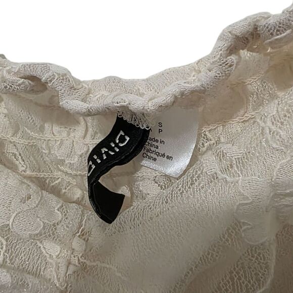 H&M Divided Lace Puff Sleeve Cropped Blouse S - Picture 2 of 4